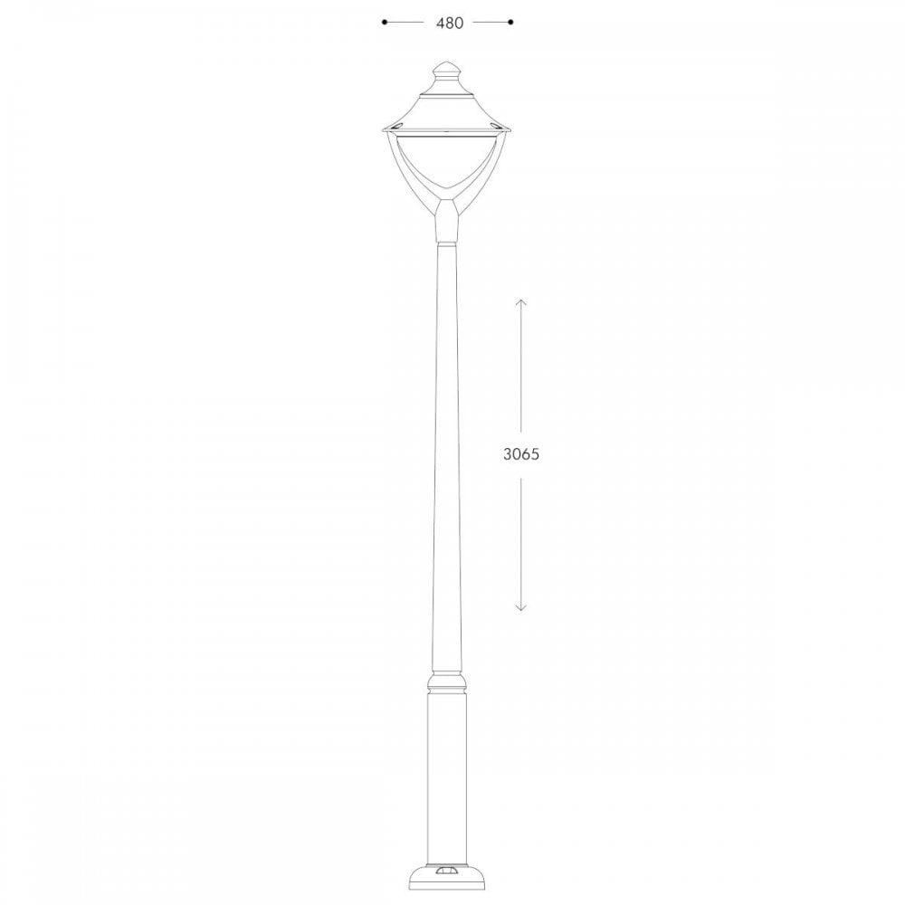 Beppe 400 LED Lamp Post | Black | 2.5m, 50W, 5000 Lumens