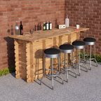 Large Wooden Interlock Bar | 2m Solid Timber Garden Bar