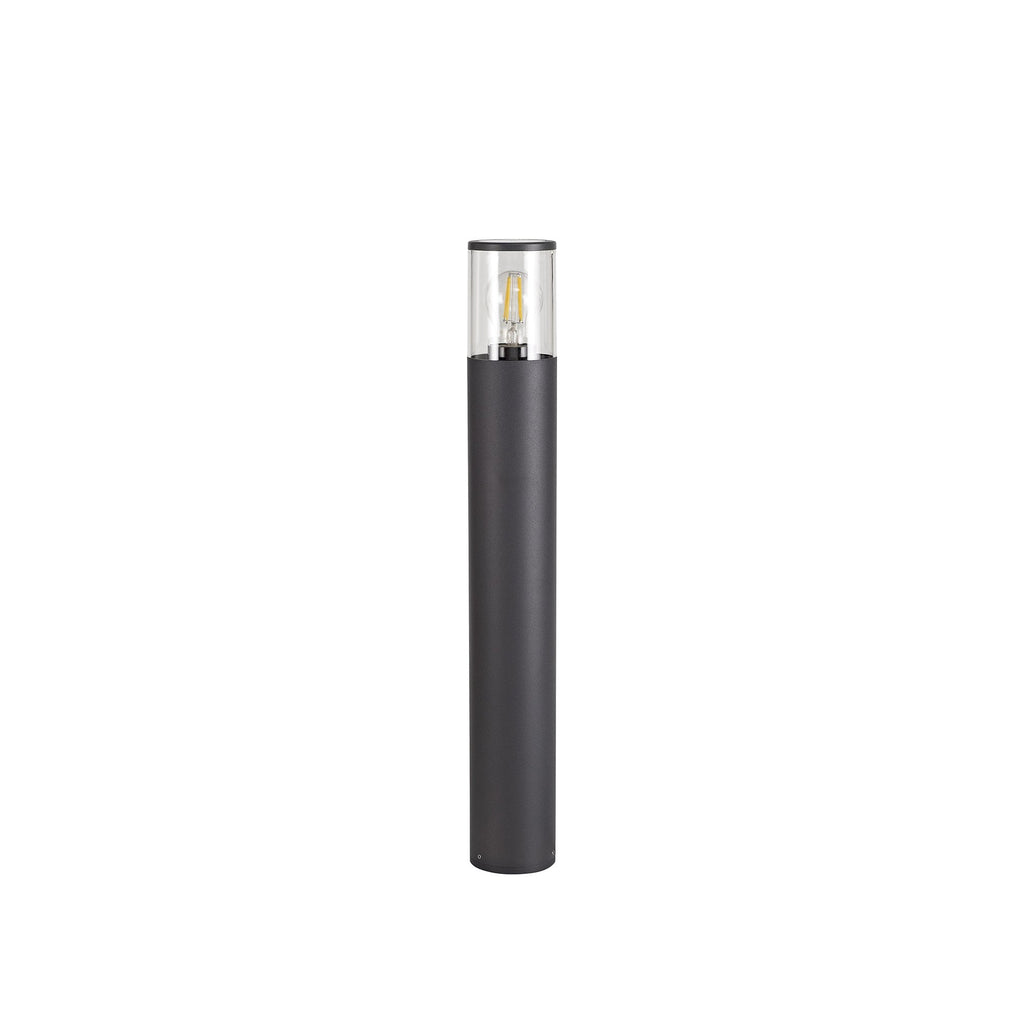 Outdoor post light 65cm in anthracite with clear shade