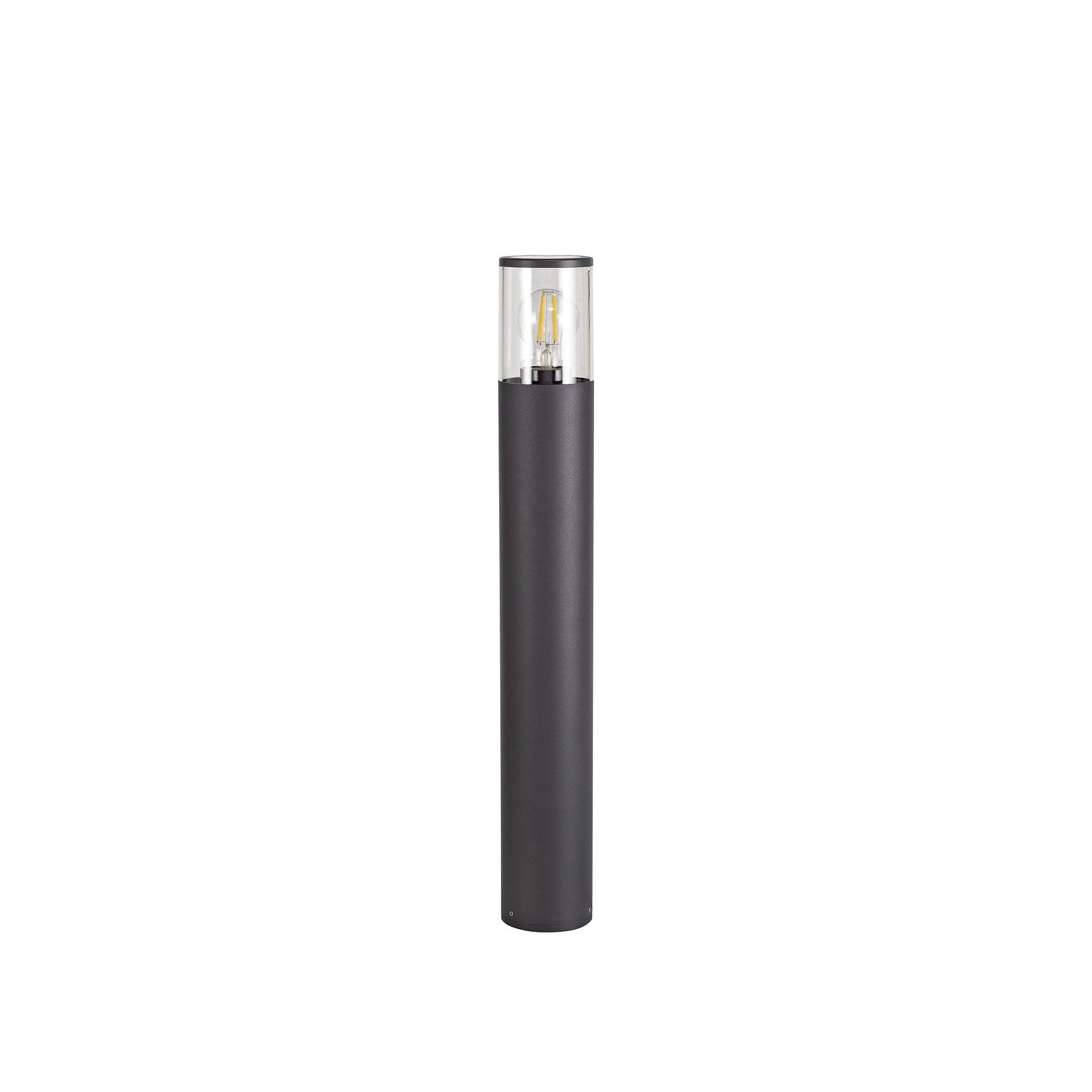 Outdoor post light 65cm in anthracite with clear shade
