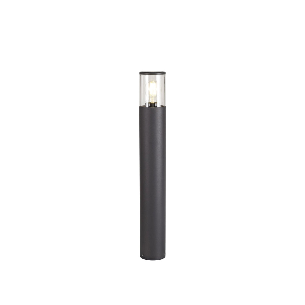 Outdoor post light 65cm in anthracite with smoked shade