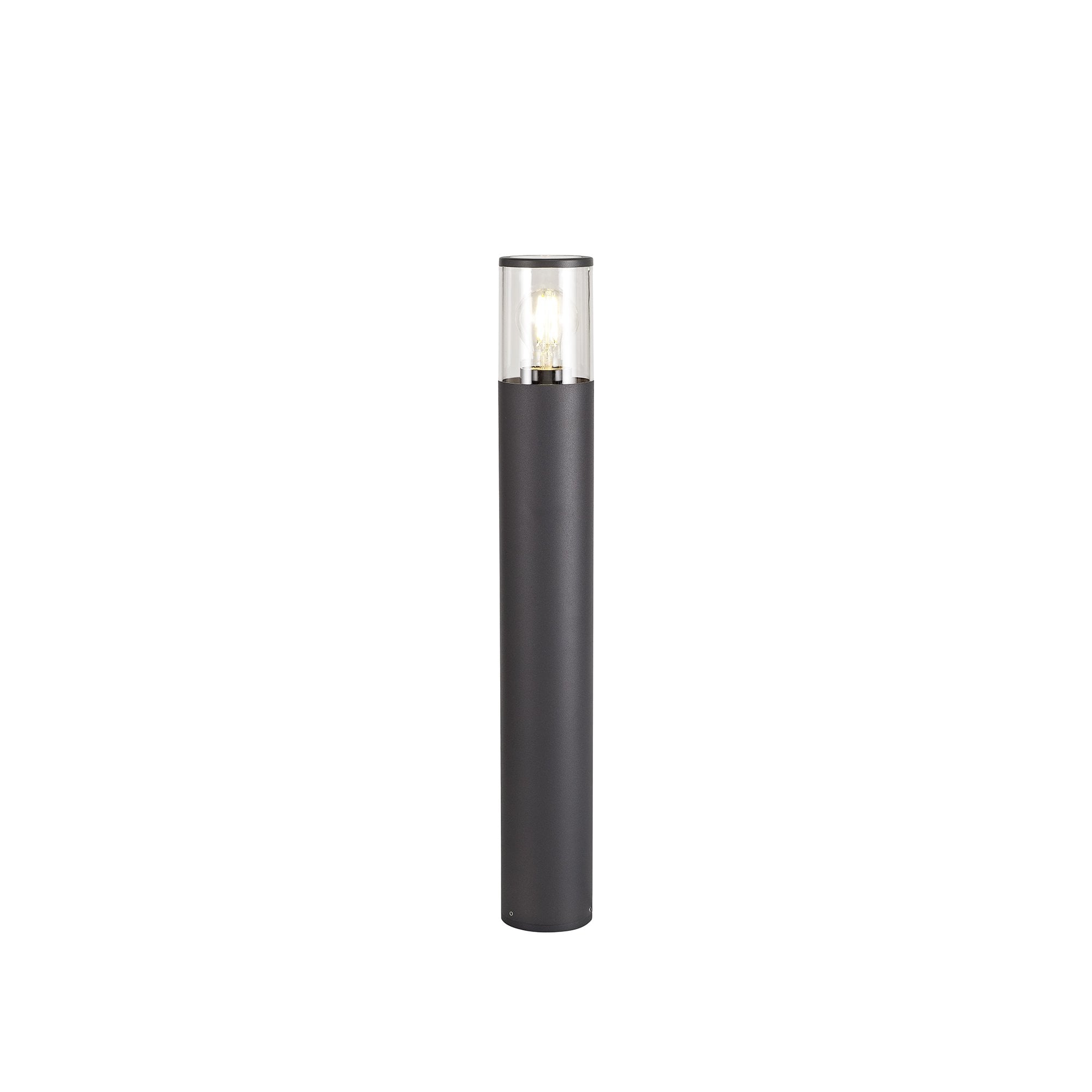 Outdoor post light 65cm in anthracite with smoked shade