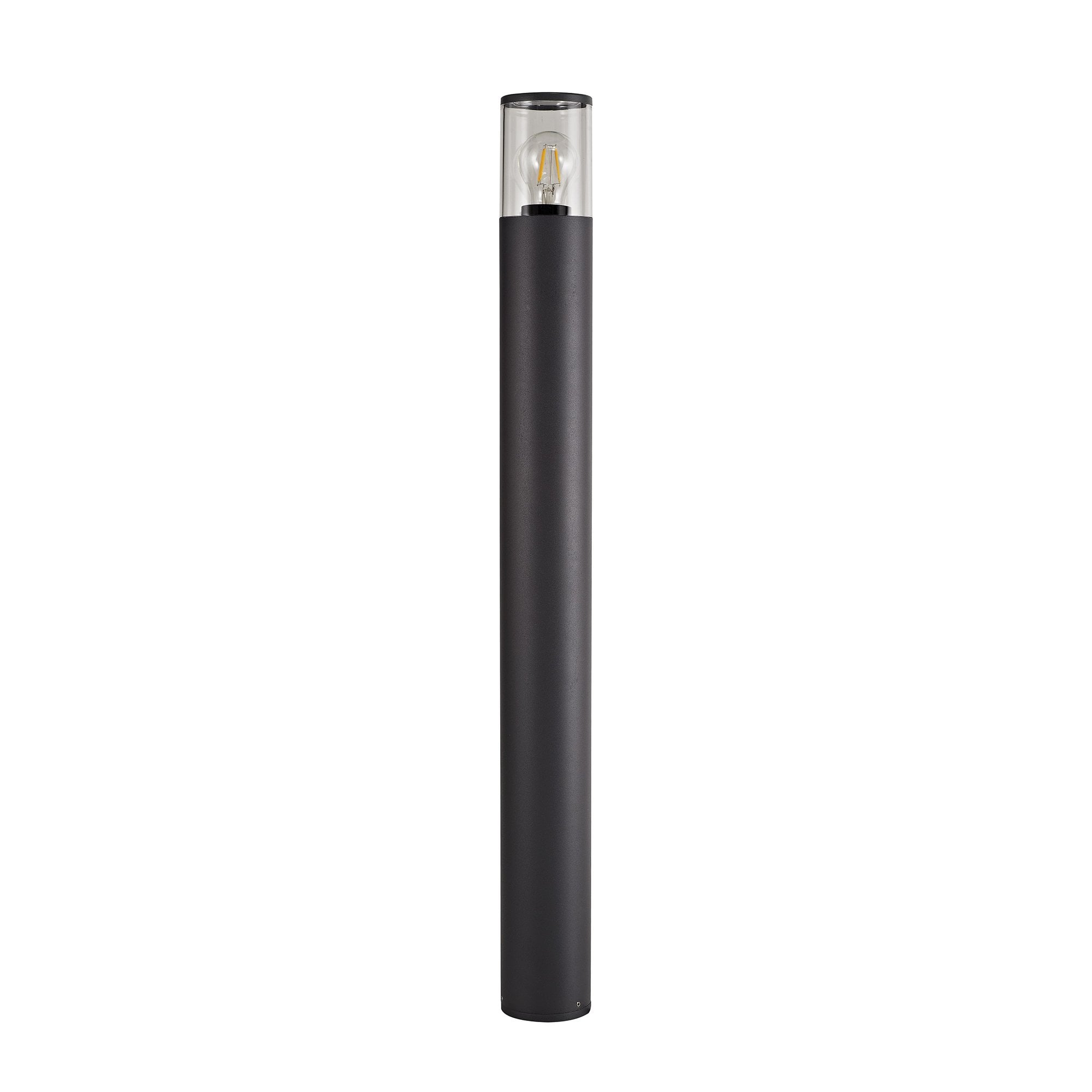 Outdoor post light 90cm in anthracite with clear shade
