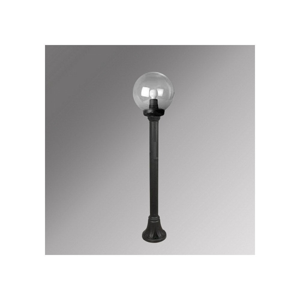 Globe 250 Mizar LED post light in black with clear globe