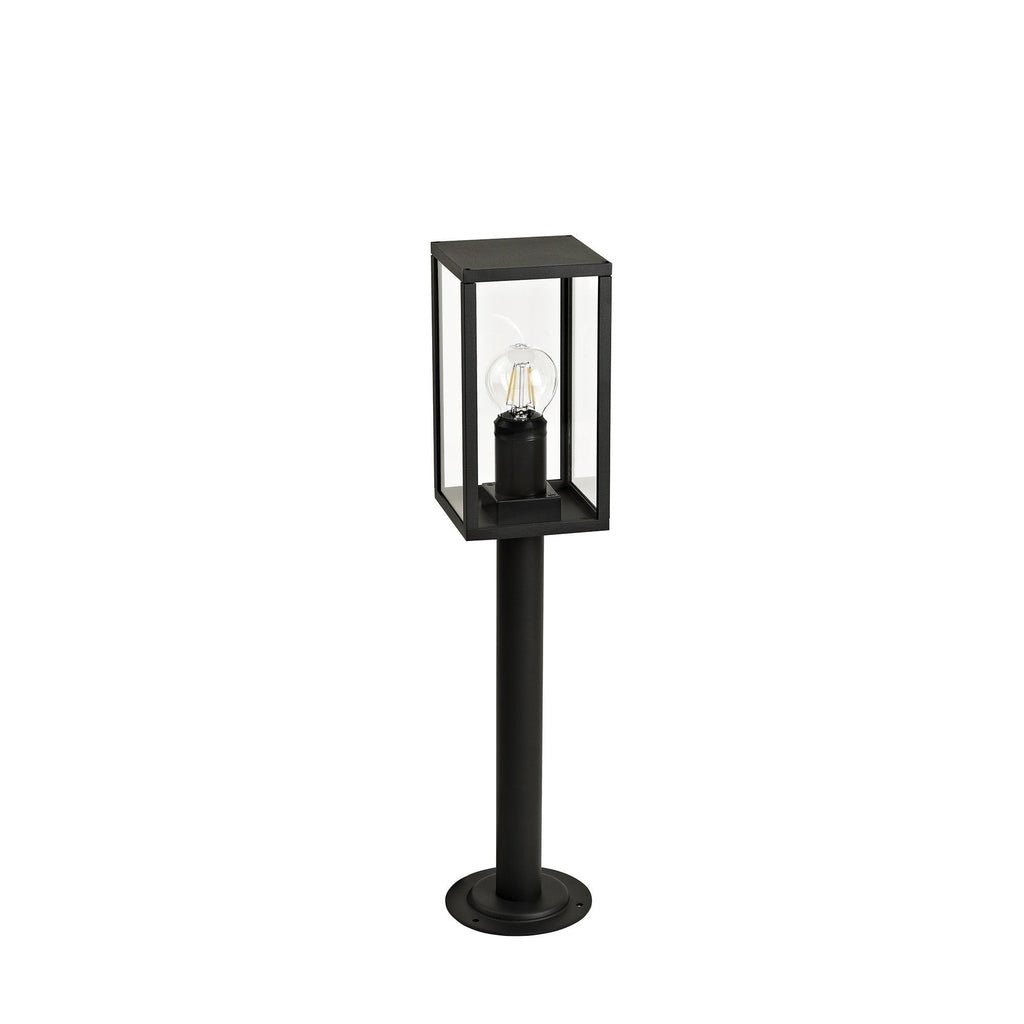 Compact Outdoor Post Light | Graphite Black with Clear Shade