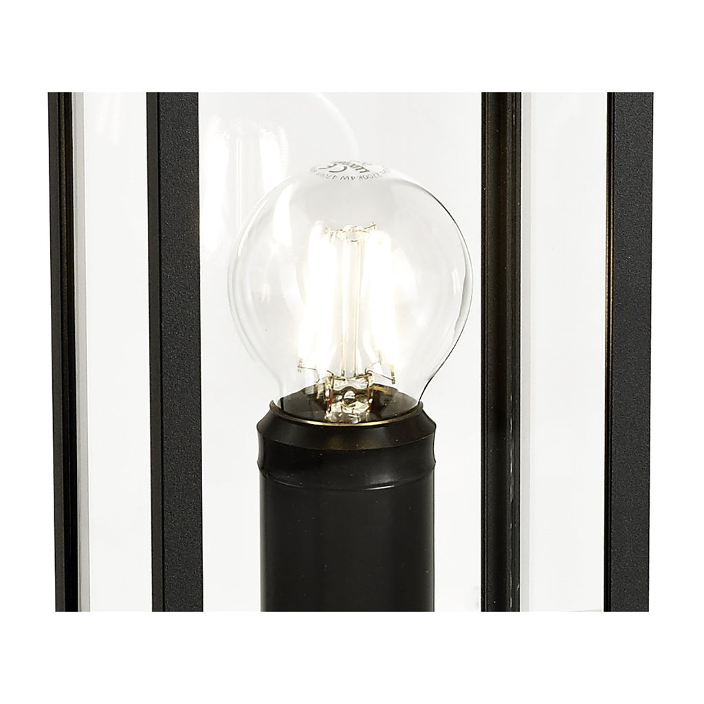 Compact Outdoor Post Light | Graphite Black with Clear Shade