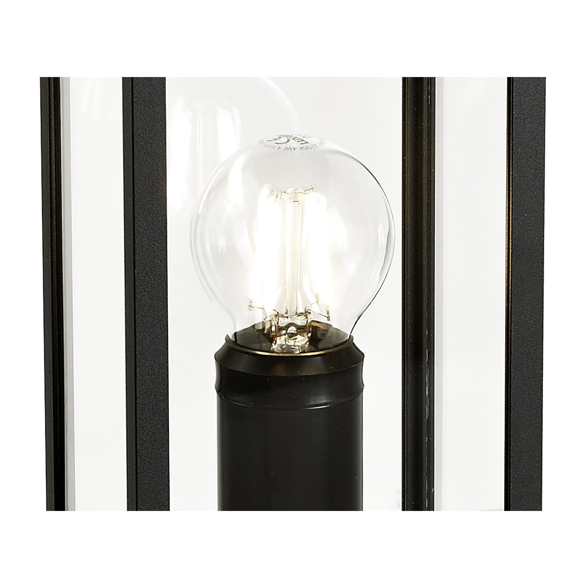 Compact Outdoor Post Light | Graphite Black with Clear Shade