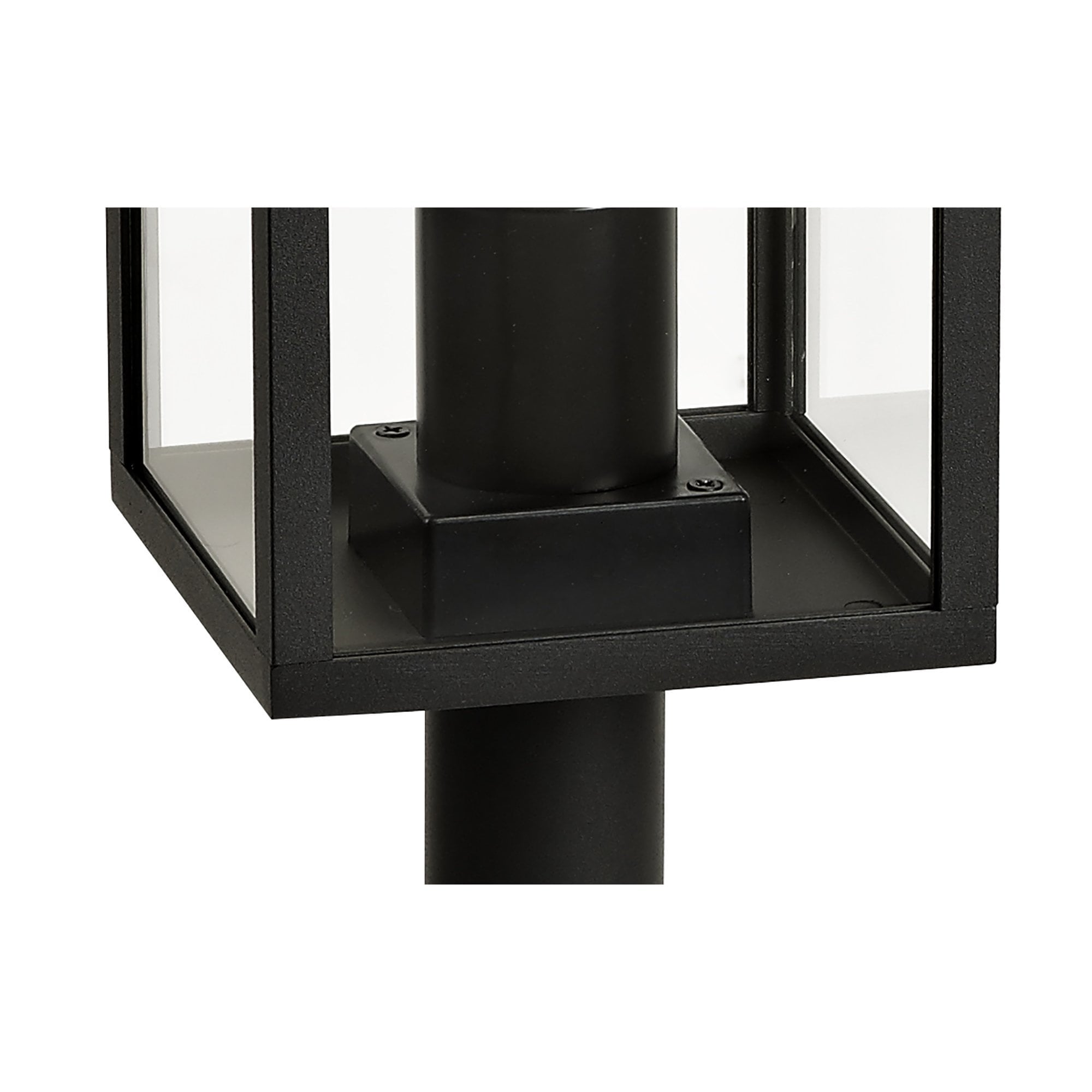 Compact Outdoor Post Light | Graphite Black with Clear Shade