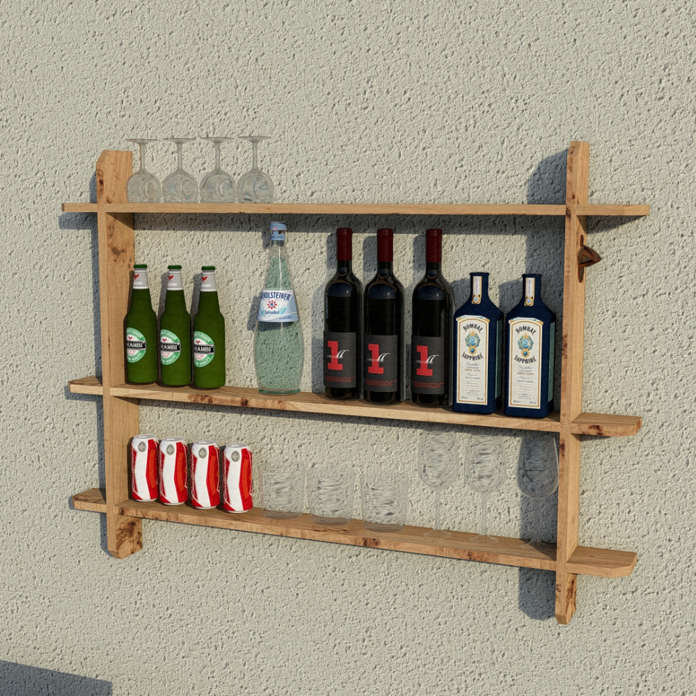 Wooden Interlock Bar Shelf, Large | Garden Bar Shelving Unit