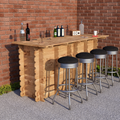 Large Wooden Interlock Bar | 2m Solid Timber Garden Bar