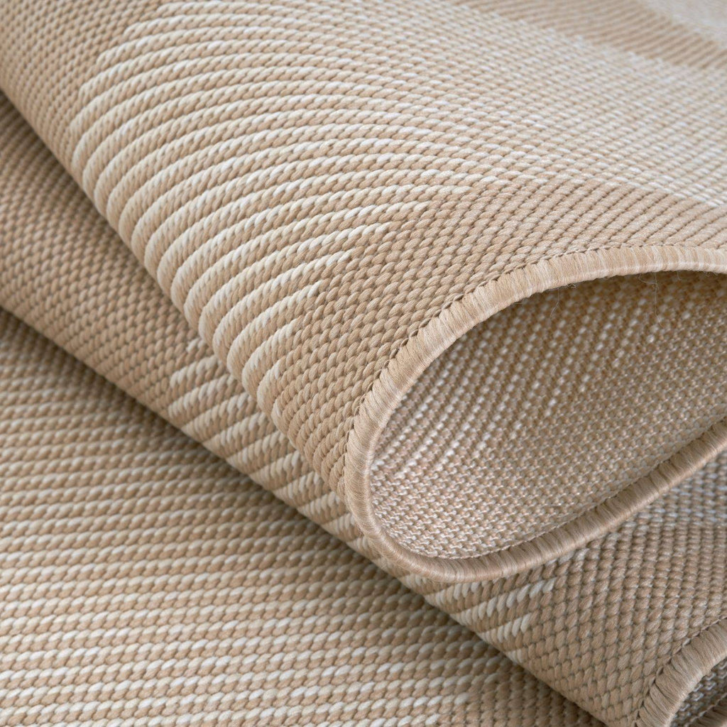 Ecology Outdoor Rug | Beige Bordered Flatweave | Weatherproof Polypropylene