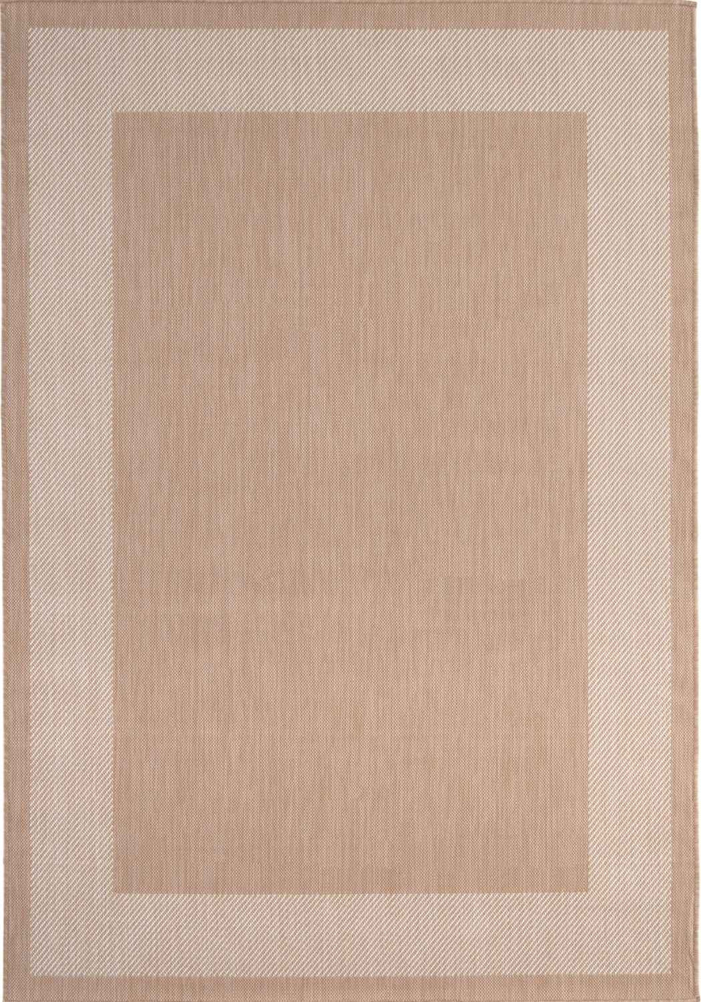 Ecology Outdoor Rug in beige bordered weatherproof polypropylene