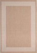 Ecology Outdoor Rug in beige bordered weatherproof polypropylene