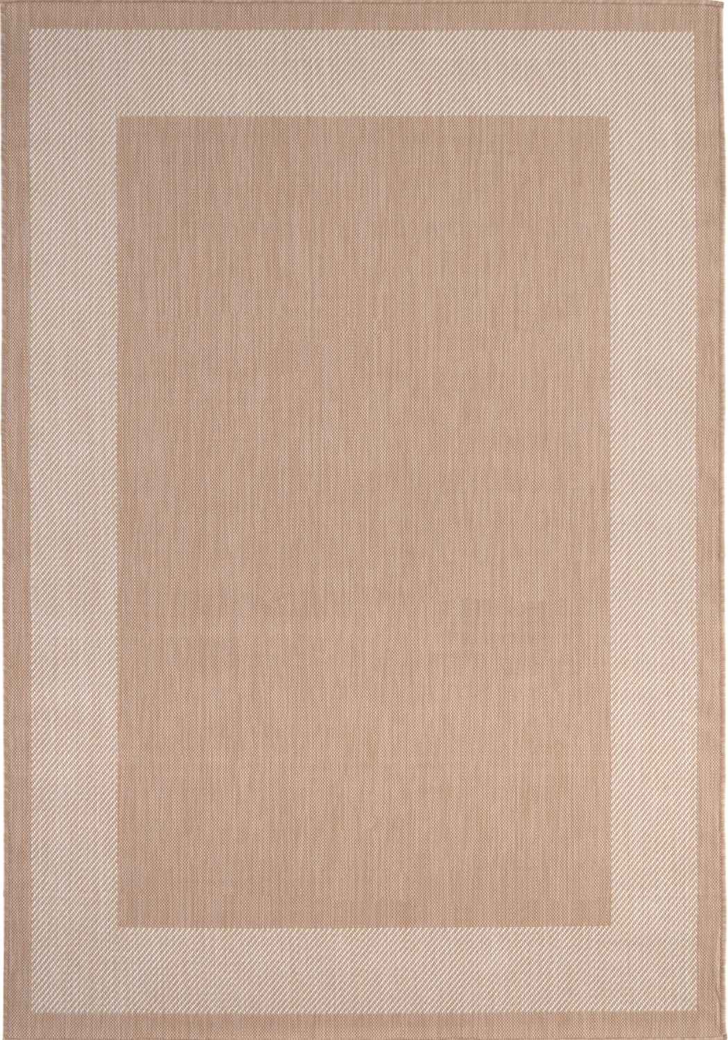 Ecology Outdoor Rug in beige bordered weatherproof polypropylene