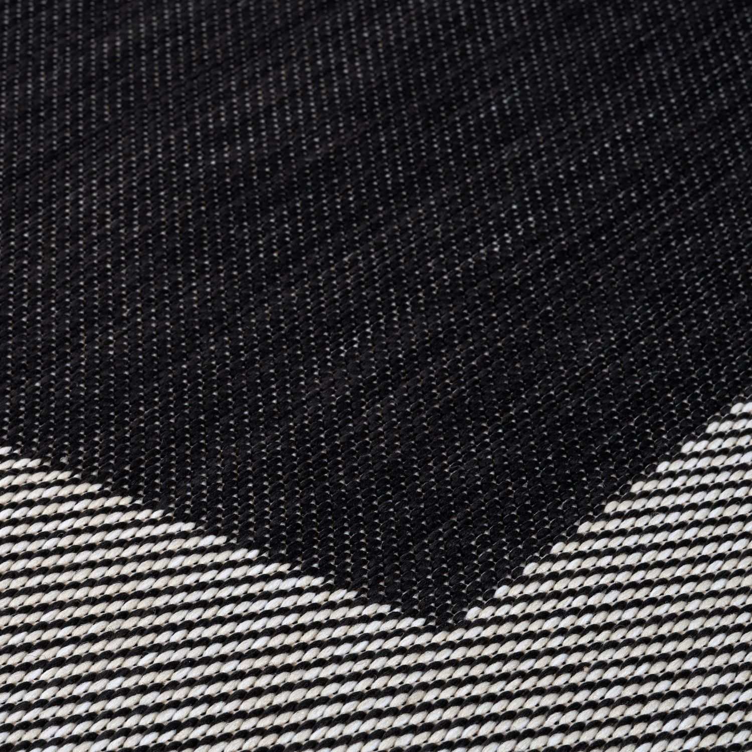 Ecology Outdoor Rug | Black Bordered Flatweave | Weatherproof Polypropylene