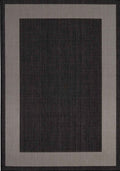 Ecology Outdoor Rug in black bordered weatherproof polypropylene