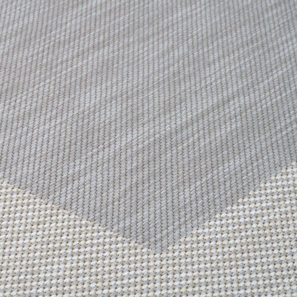 Ecology Outdoor Rug | Grey Bordered Flatweave | Weatherproof Polypropylene