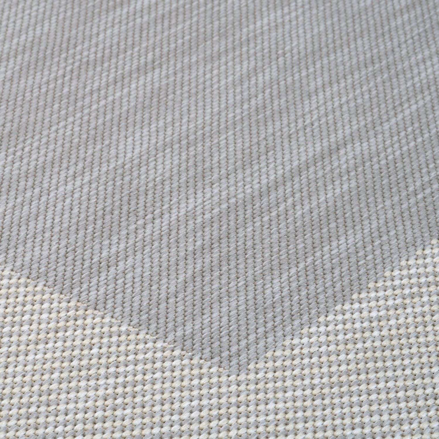 Ecology Outdoor Rug | Grey Bordered Flatweave | Weatherproof Polypropylene