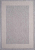 Ecology Outdoor Rug in grey bordered weatherproof polypropylene