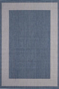 Ecology Outdoor Rug in blue bordered weatherproof polypropylene