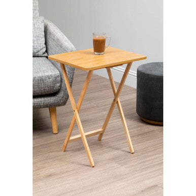 Heva Folding Snack Table | Natural Tropical Hevea Wood Folding Snack Table