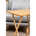 Heva Folding Snack Table | Natural Tropical Hevea Wood Folding Snack Table
