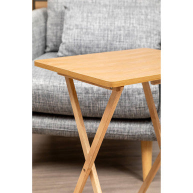 Heva Folding Snack Table | Natural Tropical Hevea Wood Folding Snack Table