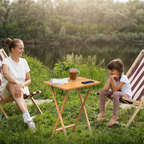 Heva Folding Snack Table | Natural Tropical Hevea Wood Folding Snack Table