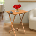 Heva Folding Snack Table | Natural Tropical Hevea Wood Folding Snack Table