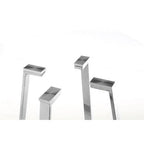 Metropolitan Dining Table | Clear Glass Square Dining Table with Silver Finish Legs