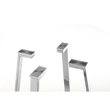 Metropolitan Dining Table | Clear Glass Square Dining Table with Silver Finish Legs