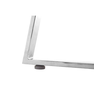 Metropolitan Dining Table | Clear Glass Square Dining Table with Silver Finish Legs