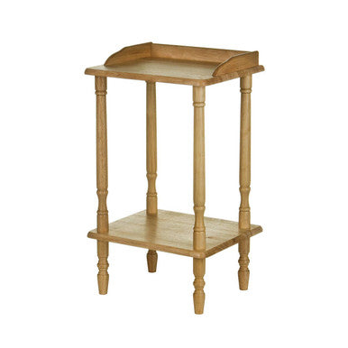 Heva Side Table | Natural Tropical Hevea Wood Side Table with Lower Shelf