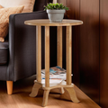 Heva Side Table | Natural Tropical Hevea Wood Round Side Table