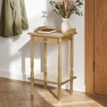 Heva Side Table | Natural Tropical Hevea Wood Rectangular Side Table with Drawer