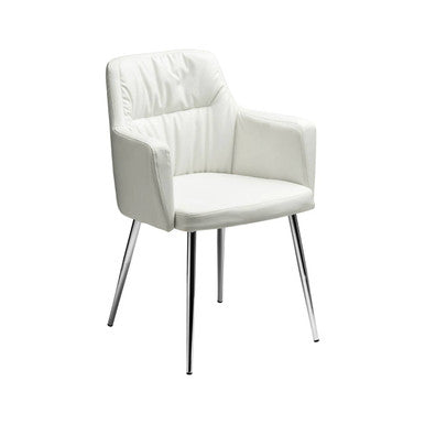 Merrik Dining Chair | White Leather Effect Dining Chair