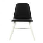 Cassy Dining Chair | Black Leather Effect Dining Chair with White Legs