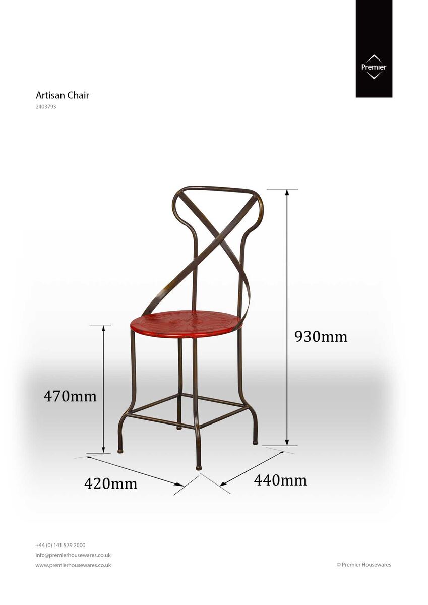 Artisan Red Metal Dining Chair