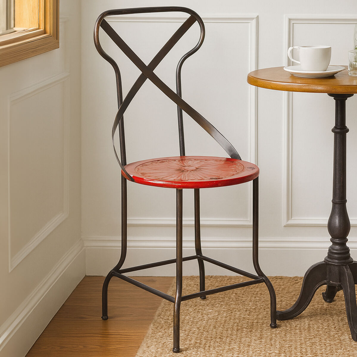 Artisan Red Metal Dining Chair