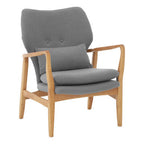 Stockholm Accent Chair | Grey Fabric Chair with Wooden Frame