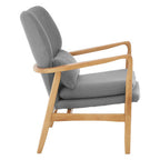 Stockholm Accent Chair | Grey Fabric Chair with Wooden Frame