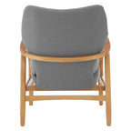 Stockholm Accent Chair | Grey Fabric Chair with Wooden Frame