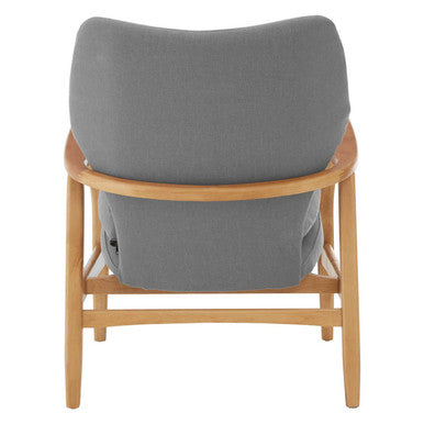Stockholm Accent Chair | Grey Fabric Chair with Wooden Frame