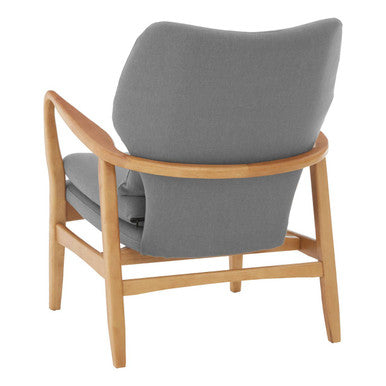 Stockholm Accent Chair | Grey Fabric Chair with Wooden Frame