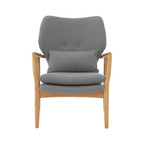 Stockholm Accent Chair | Grey Fabric Chair with Wooden Frame