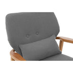 Stockholm Accent Chair | Grey Fabric Chair with Wooden Frame