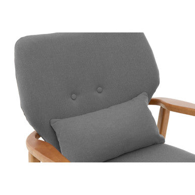 Stockholm Accent Chair | Grey Fabric Chair with Wooden Frame