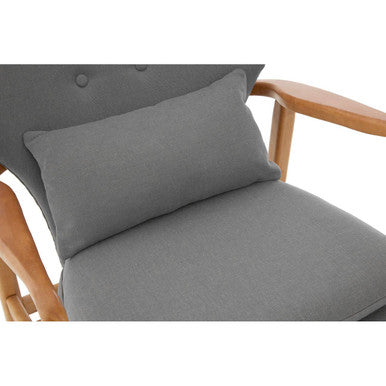 Stockholm Accent Chair | Grey Fabric Chair with Wooden Frame