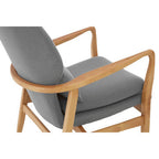 Stockholm Accent Chair | Grey Fabric Chair with Wooden Frame