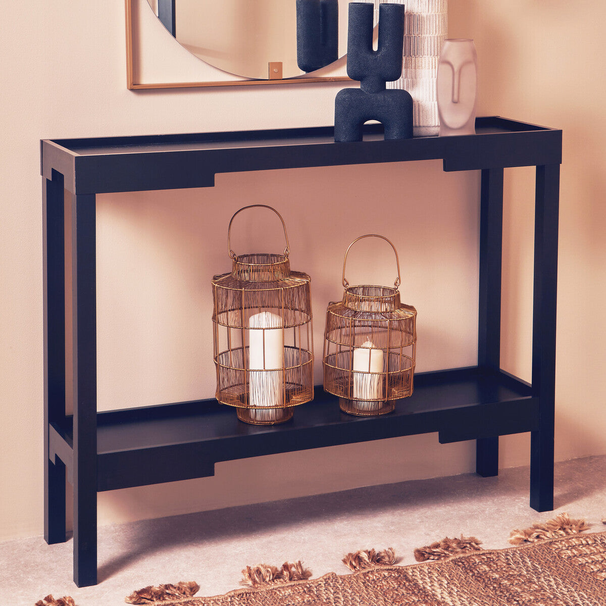 Osaka Console Table | Black 2 Tier Console Table